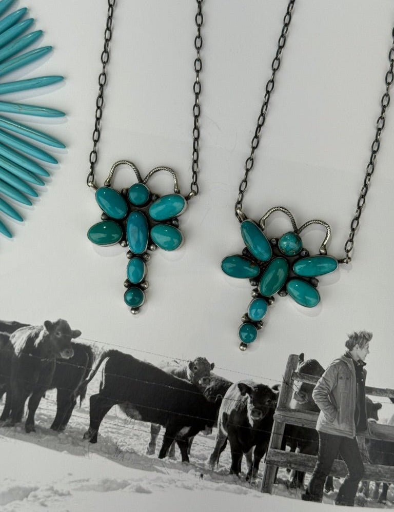 Turquoise Dragonfly Charm Necklace