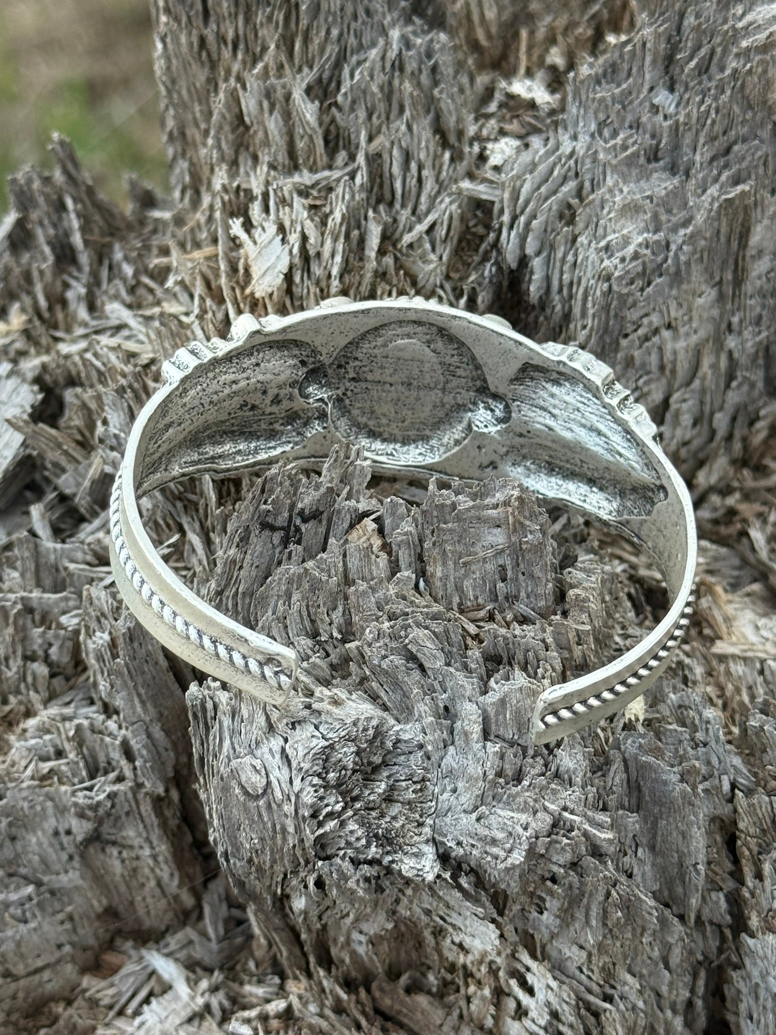 Turquoise Feather Cuff Bracelet