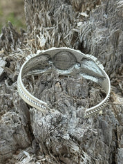 Turquoise Feather Cuff Bracelet