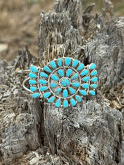 Turquoise Floral Blossom Cuff Bracelet