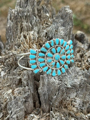 Turquoise Floral Blossom Cuff Bracelet