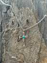 Turquoise Floral Cross Chain Necklace