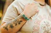 Turquoise Floral Cuff Bracelet