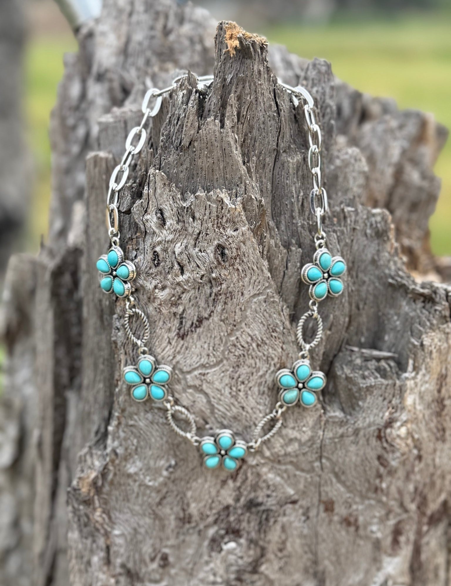 Turquoise Florals Necklace