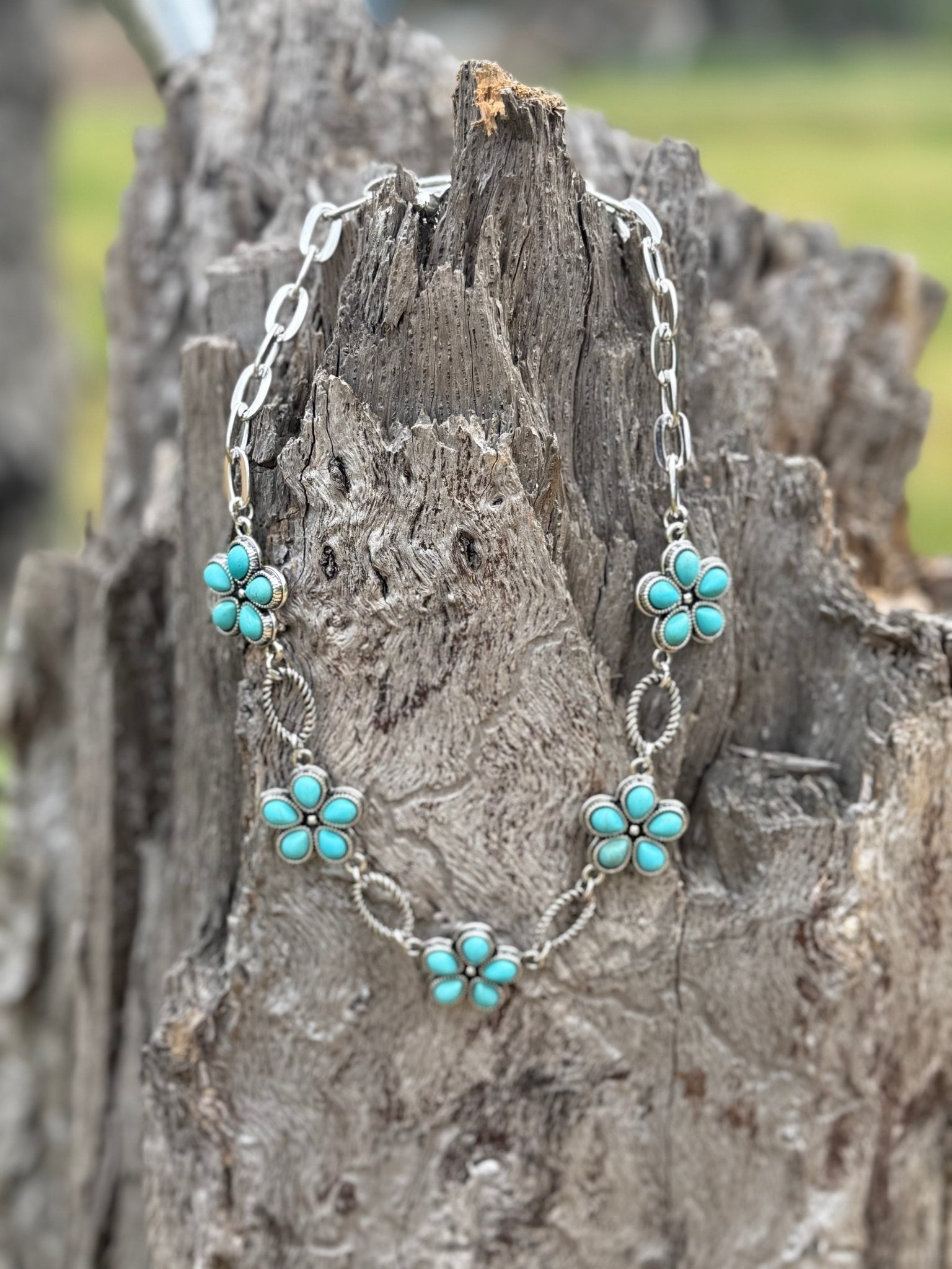 Turquoise Florals Necklace