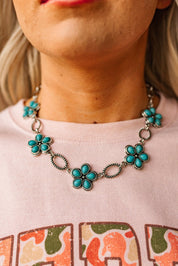 Turquoise Florals Necklace