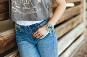 Turquoise Flower Hinge Bracelet
