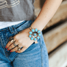 Turquoise Flower Hinge Bracelet