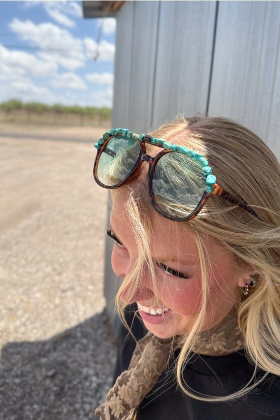 Turquoise Glam Sunglasses