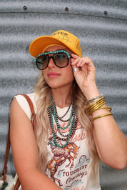 Turquoise Glam Sunglasses