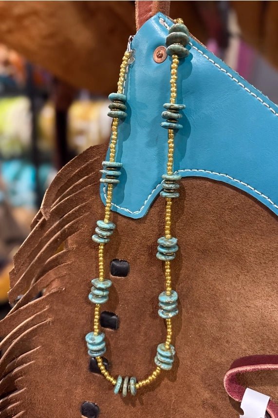 Turquoise Gold Mine Beaded Necklace