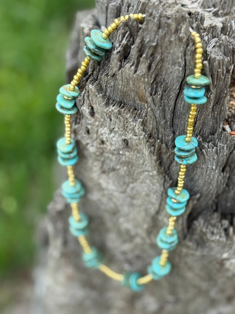Turquoise Gold Mine Beaded Necklace