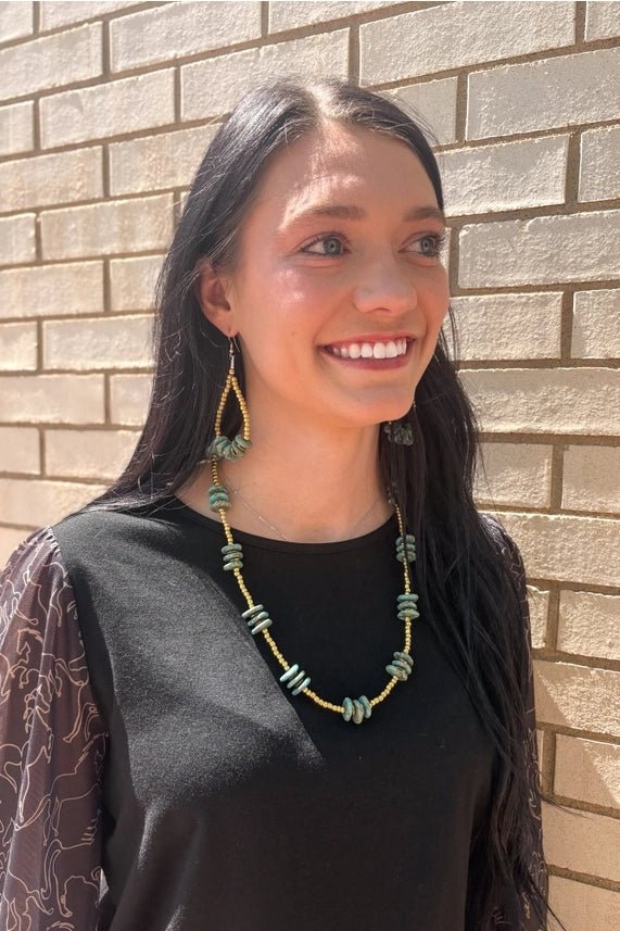 Turquoise Gold Mine Beaded Necklace