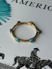 Turquoise Gold Stretch Bracelet