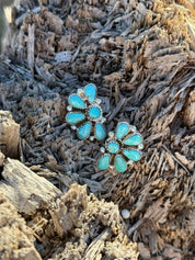 Turquoise Half Cluster Earrings