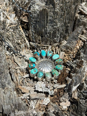 Turquoise Halo Concho Chain Necklace