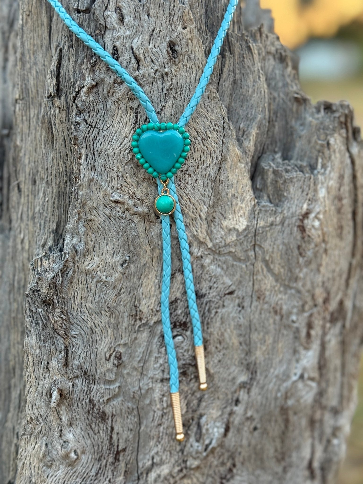Turquoise Heart Bolo Necklace