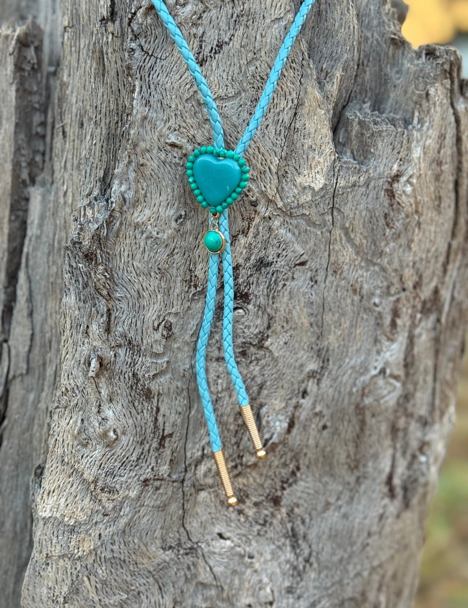 Turquoise Heart Bolo Necklace