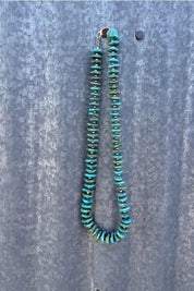 Turquoise Heishi Silver Beaded Necklace