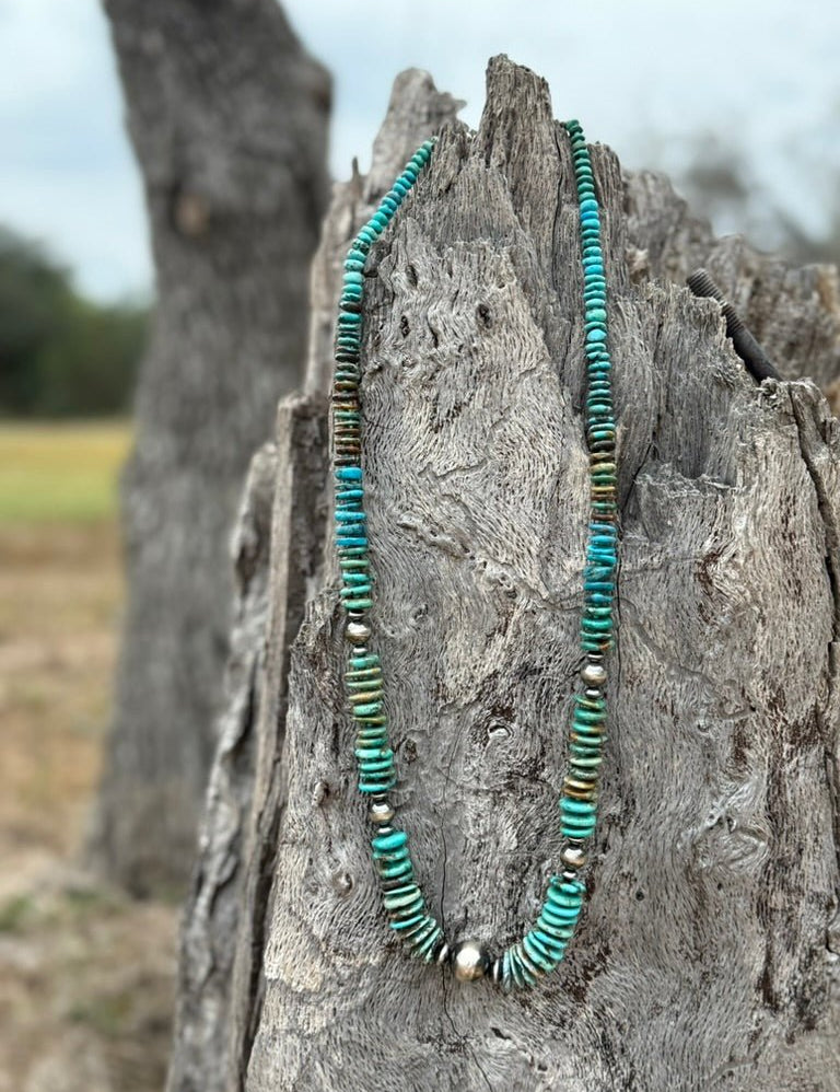 Turquoise Horizon Beaded Heishi Necklace