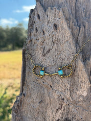 Turquoise Horse Bit Chain Necklace