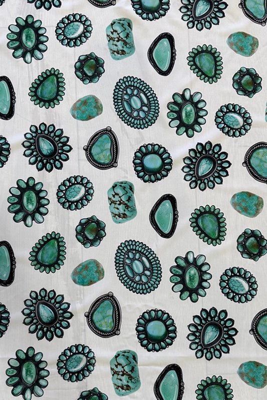 Turquoise Jewels Wild Rag