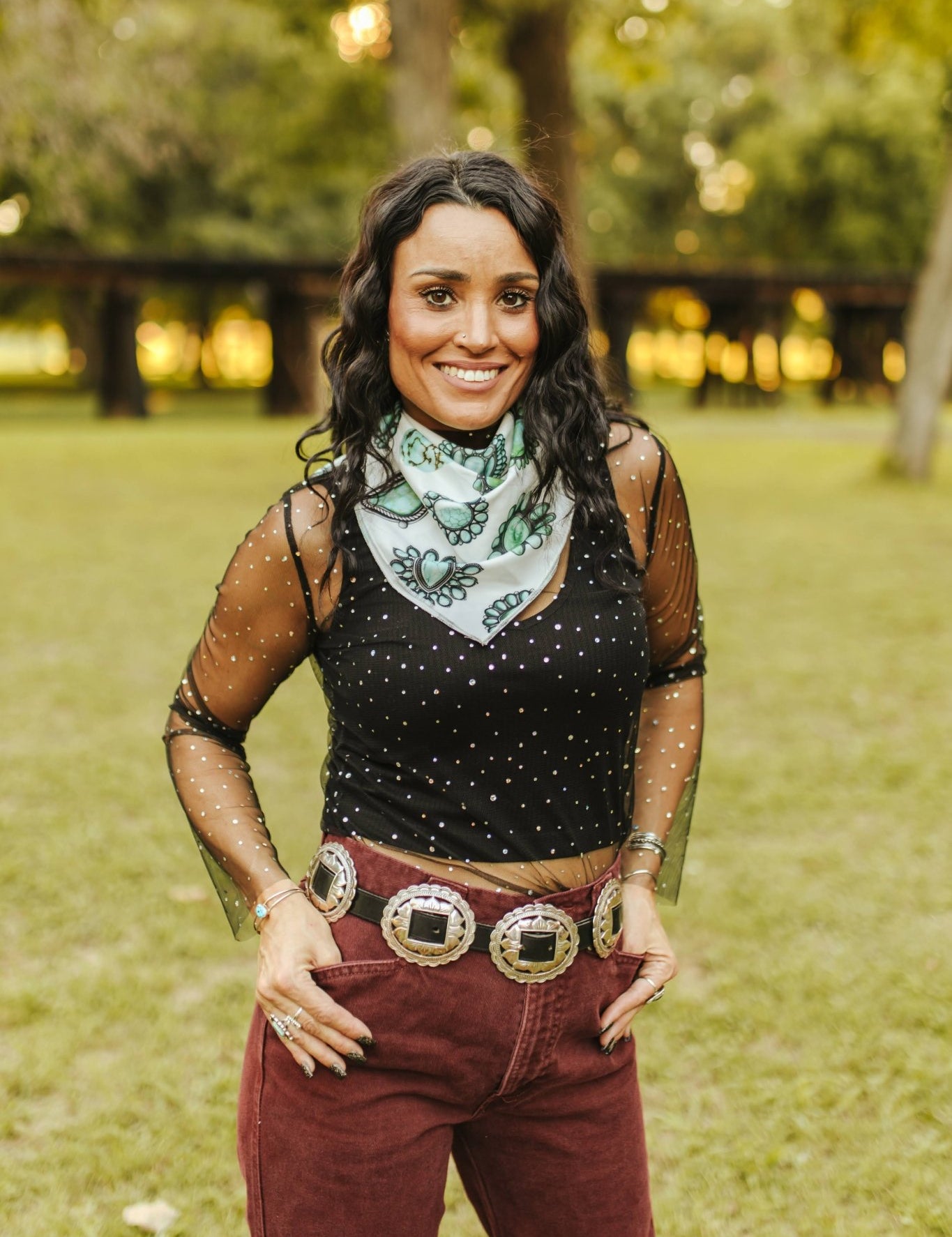 Turquoise Jewels Wild Rag