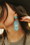 Turquoise Long Cluster Earrings