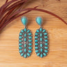 Turquoise Long Cluster Earrings