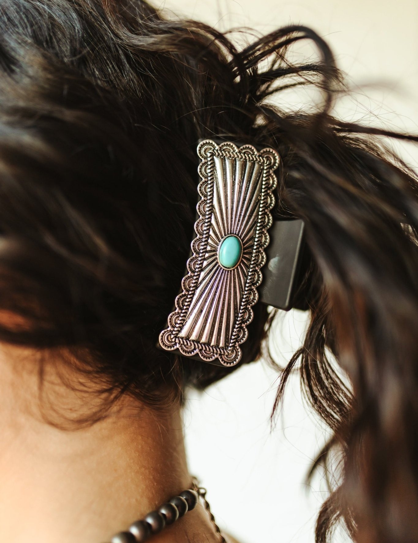 Turquoise Metal Hair Claw