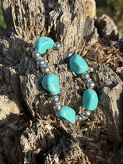 Turquoise Nugget Drift Beaded Bracelet
