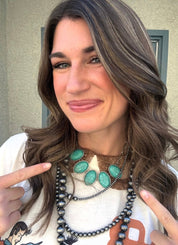 Turquoise Oasis Oval Cluster Link Necklace