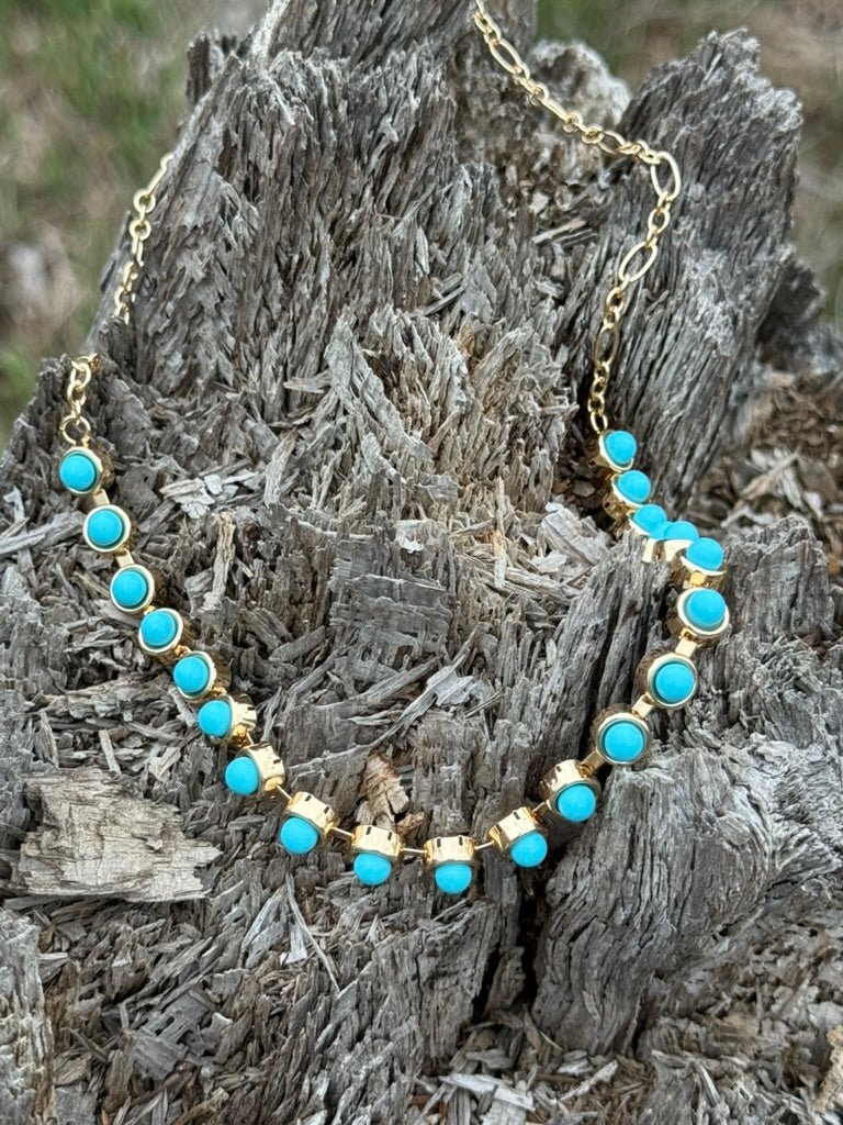 Turquoise Orbit Chain Necklace