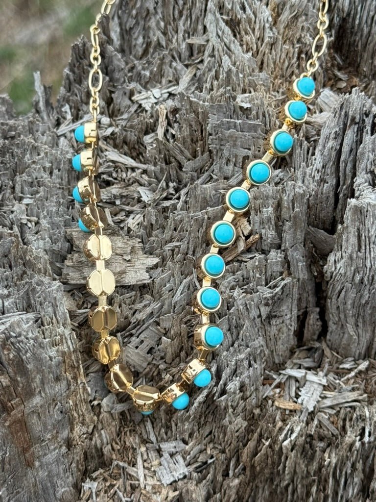 Turquoise Orbit Chain Necklace