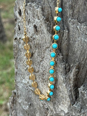 Turquoise Orbit Chain Necklace