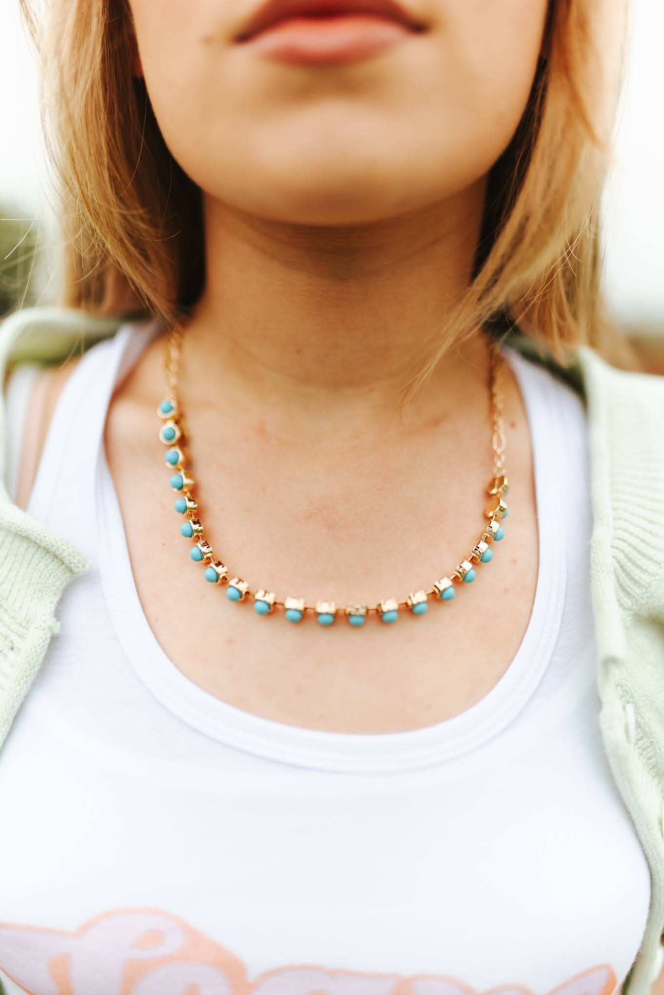 Turquoise Orbit Chain Necklace