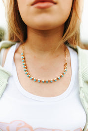 Turquoise Orbit Chain Necklace
