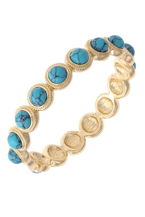 Turquoise Orbit Hinge Bangle