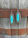 Turquoise Oval Concho Earrings