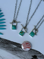 Turquoise Padlock Toggle Chain Necklace
