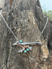 Turquoise Roadrunner Chain Necklace