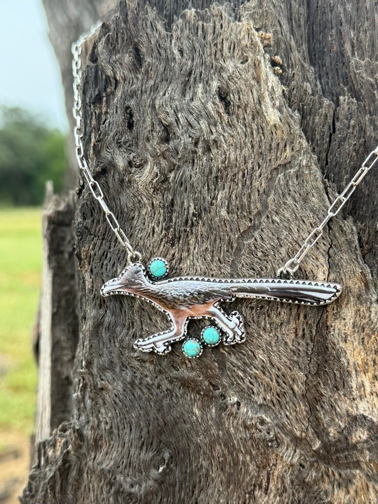 Turquoise Roadrunner Chain Necklace