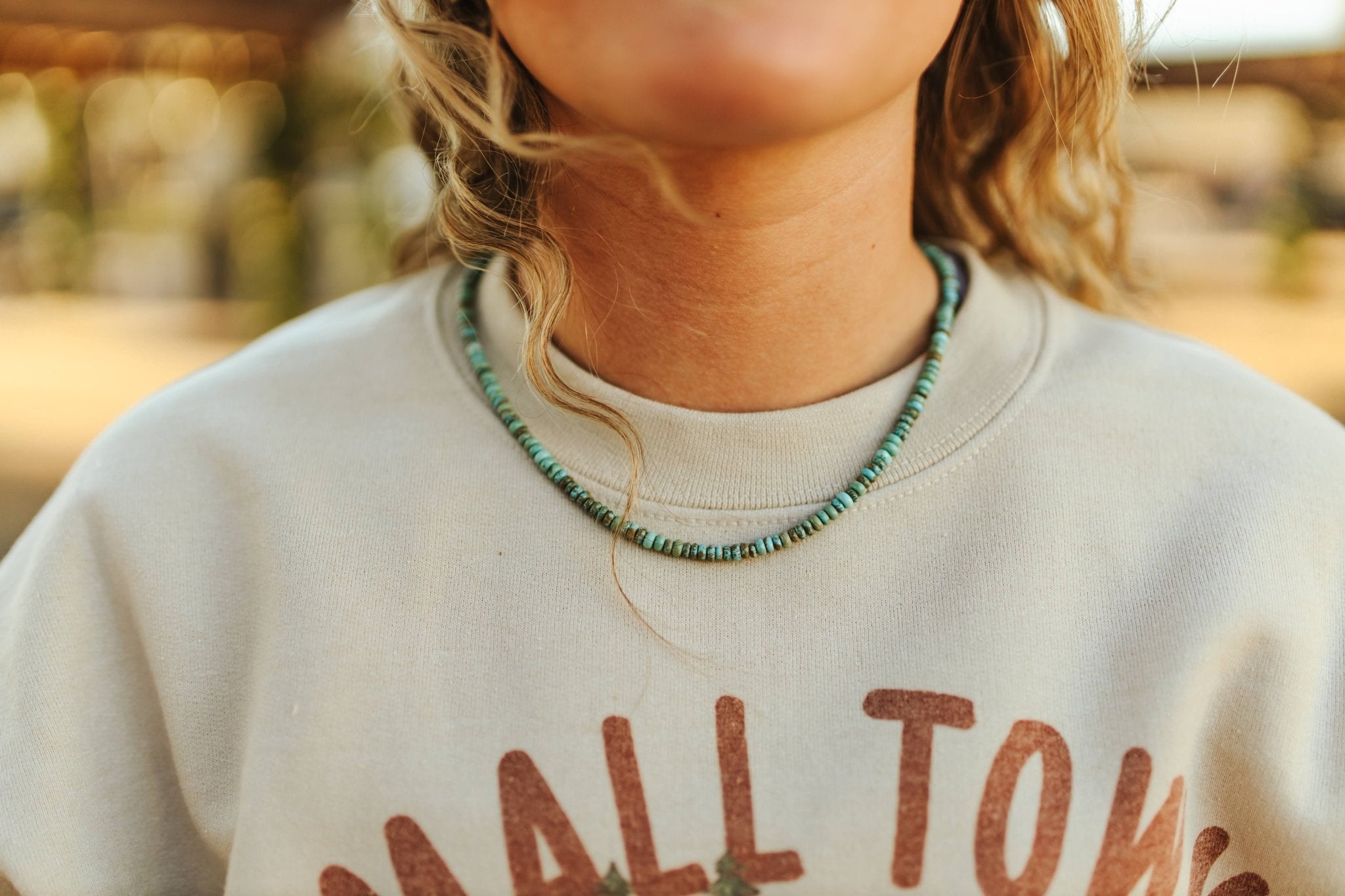 Turquoise Rondelle Beads Necklace
