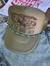 Turquoise Rondelle Hat Chain