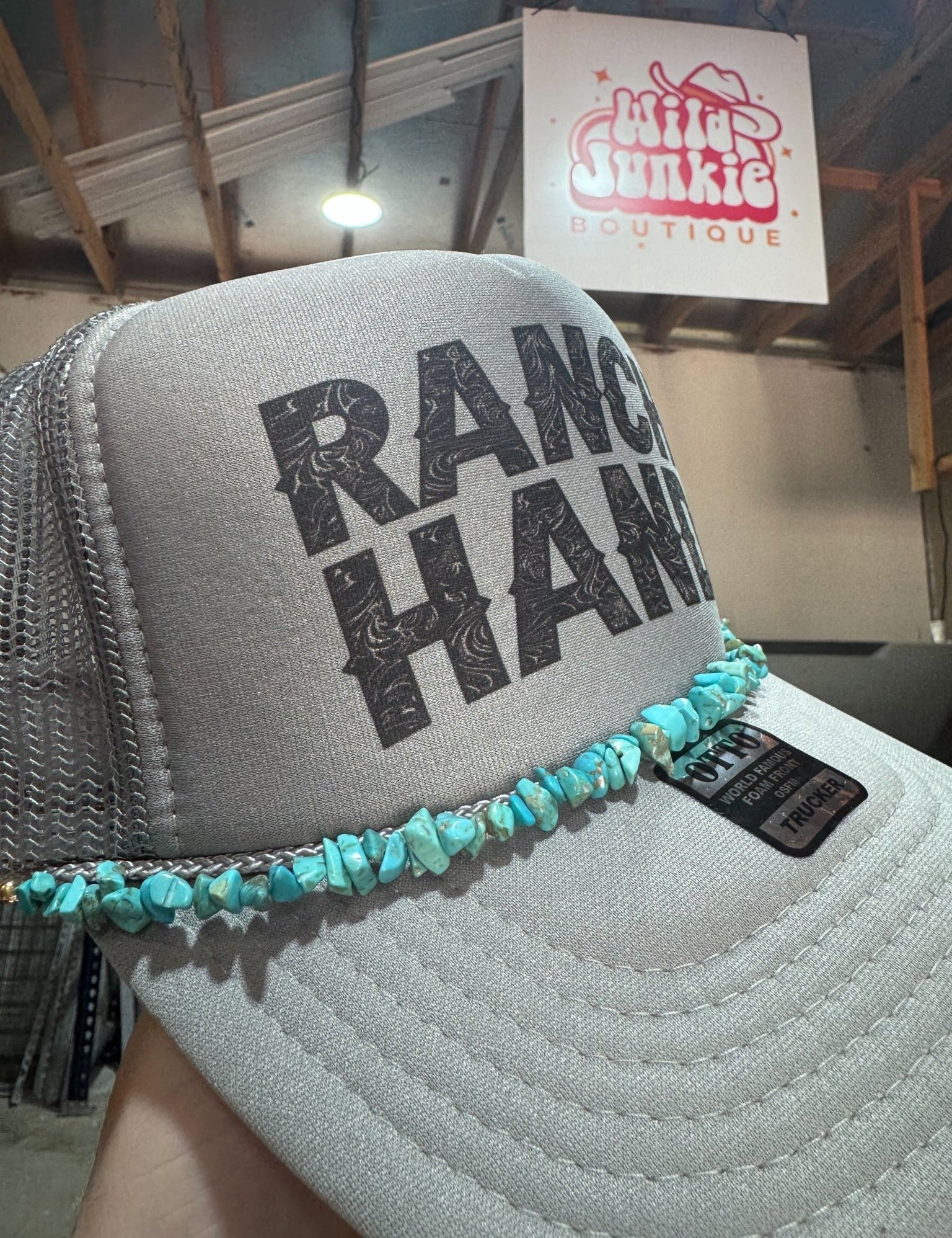 Turquoise Stone Beads Hat Chain