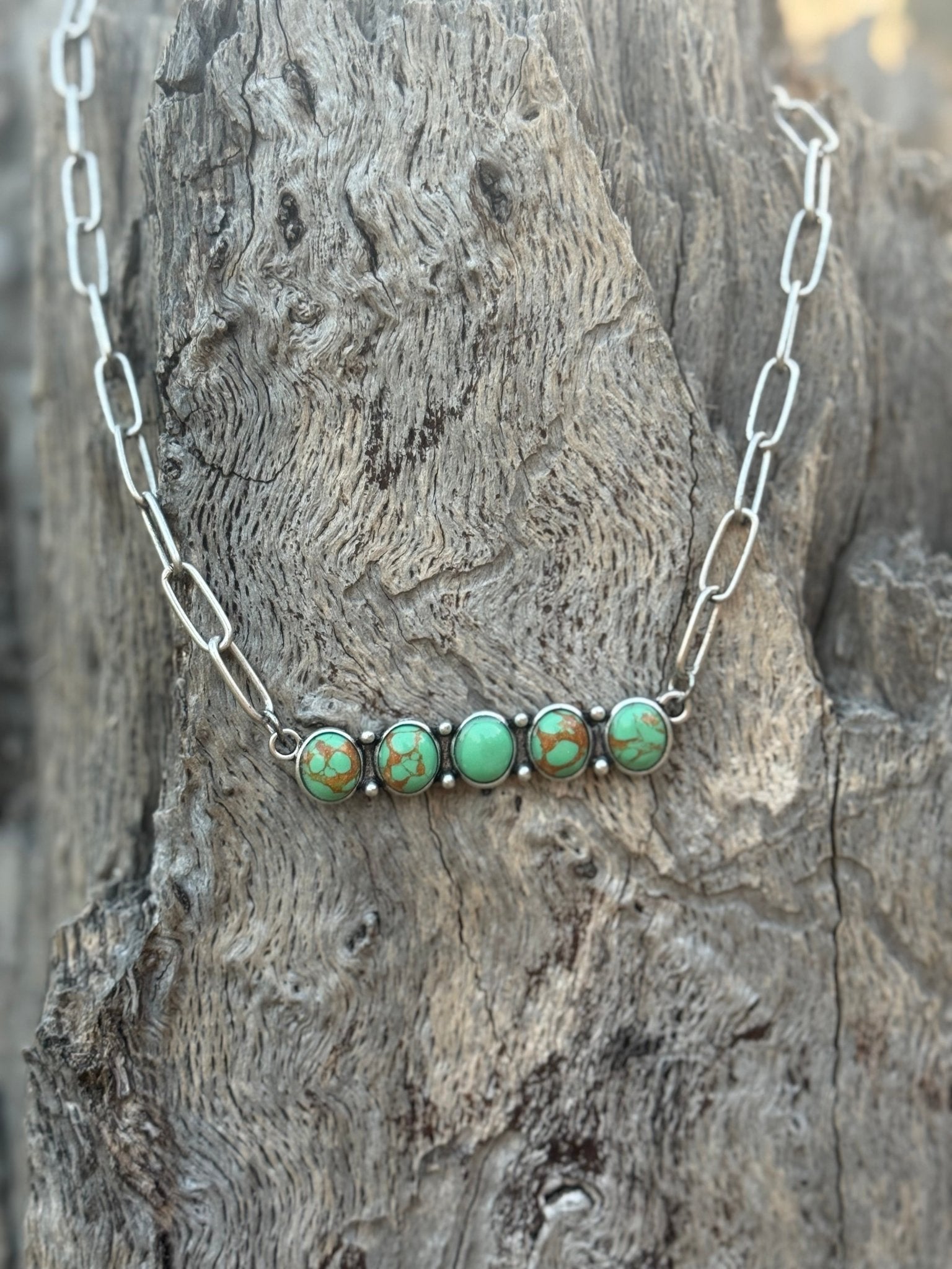 Turquoise Stones Bar Necklace