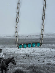 Turquoise Stones Bar Necklace