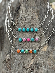 Turquoise Stones Bar Necklace