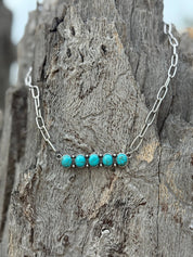 Turquoise Stones Bar Necklace
