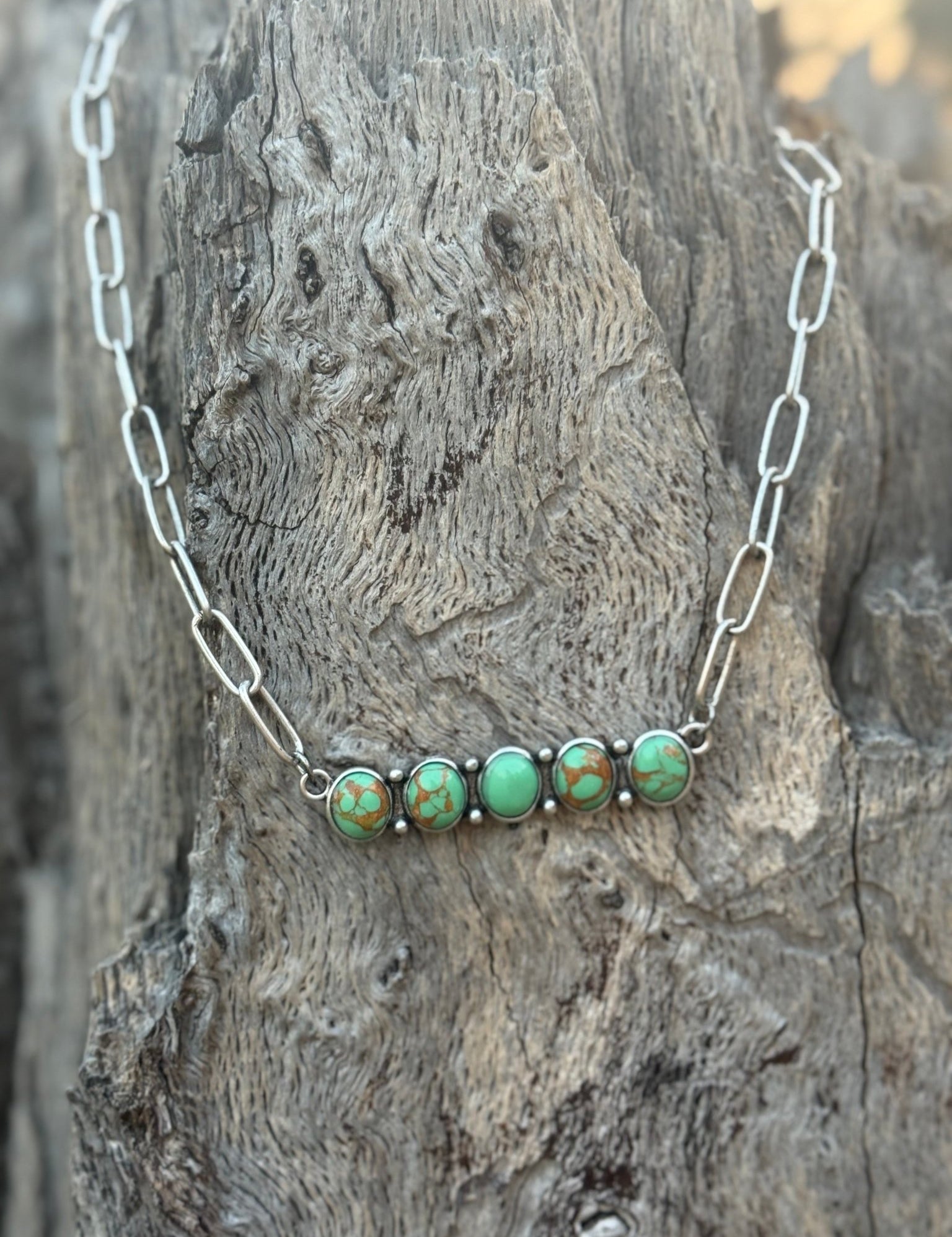 Turquoise Stones Bar Necklace